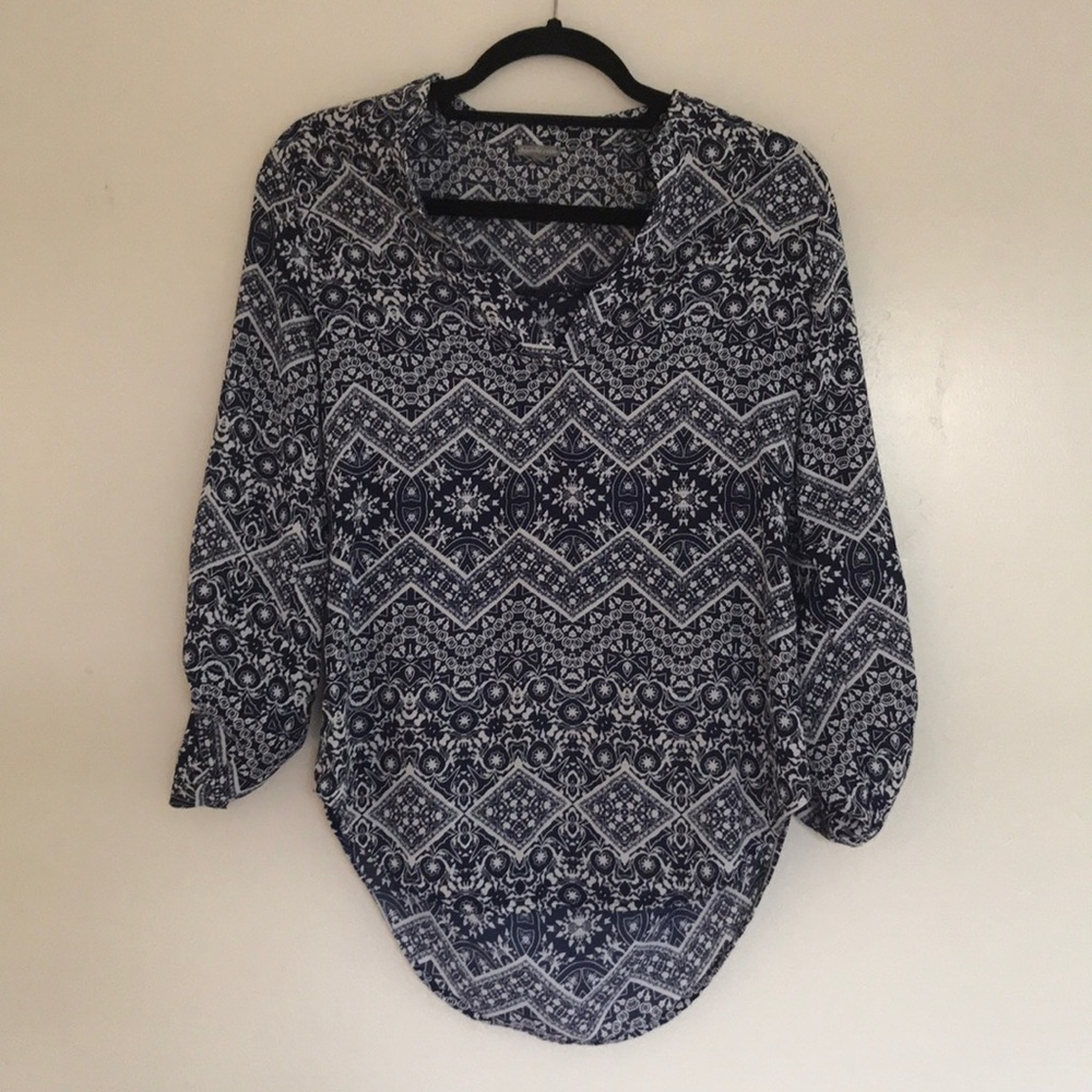 Navy & white blouse